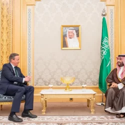 سمو ولي العهد يستقبل وزير الخارجية الأمريكي