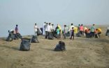 أكثر من 80 متطوعًا ينظفون شاطئ الطرفة السياحي بقوز الجعافرة