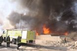 حريق هائل في #مكة_المكرمة بأحد المستودعات