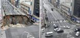 فيديو | إصلاح حفرة عملاقة عرضها 30 متر في طريق مزدحم باليابان خلال يومين فقط