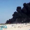 بالفيديو: حريق هائل في محطة وقود في #الجبيل بطريق #الظهران