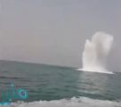 شاهد.. لحظة تفجير 6 ألغام بحرية زرعها الحوثيون في البحر الأحمر