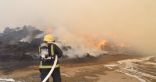 #مدني_مكة يخمد حريقاً في أرض مخصصة لبيع الأعلاف