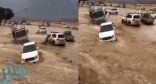 بالفيديو.. السيول تتسبب في جرف المركبات عن الطريق بالرياض