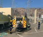 مدني العرضية الشمالية يباشر حريق في محطة توليد الكهرباء بنمرة