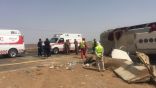 وفاة و38 إصابة في انقلاب باص بطريق الهجرة
