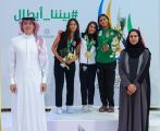 تتويج الفائزات في منافسات السباحة للسيدات ضمن الألعاب السعودية 2022