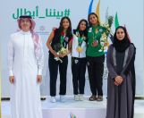 تتويج الفائزات في منافسات السباحة للسيدات ضمن الألعاب السعودية 2022