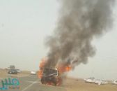 فيديو ..احتراق باص لنقل طالبات الكلية بالقنفذة