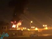 حريق هائل بمحطة كهرباء حي النفل بالرياض