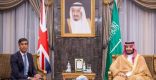سمو ولي العهد يلتقي رئيس الوزراء البريطاني ويبحثان التصعيد العسكري الذي تشهده غزة