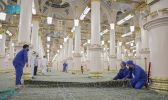 شؤون المسجد النبوي تجدد سجاد الحرم