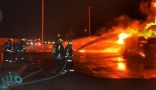 “مدني جدة” يسيطر على حريق شاحنة نقل مواد بترولية جنوب المحافظة