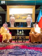 ولي عهد مملكة البحرين يستقبل سمو وزير الخارجية ووزراء خارجية وممثلي الدول المشاركة في الاجتماع الوزاري لمجلس التعاون