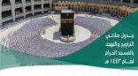 رئاسة الحرمين تعلن جدول الأئمة لصلاتي التراويح والتهجد في رمضان بالمسجد الحرام