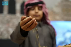 استعراض لرحلة البن الشدوي في جناح إمارة الباحة بمهرجان الملك عبدالعزيز للإبل