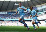 مانشستر سيتي بطلاً للدوري الإنجليزي للمرة الرابع على التوالي بعد فوزه على وست هام بثلاثية