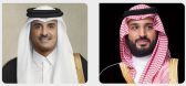 سمو ولي العهد يعزي هاتفيًا أمير دولة قطر في وفاة صاحب السمو الشيخ حمد بن خليفة آل ثاني