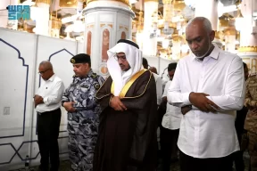 رئيس جمهورية المالديف يزور المسجد النبوي
