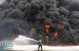 حريق هائل بمصنع في رابغ يسفر عن مصرع عامل