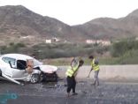 وفاة و4 إصابات في حادث تصادم بـ”قلوة الباحة”